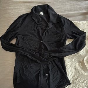 Long sleeve mesh button up